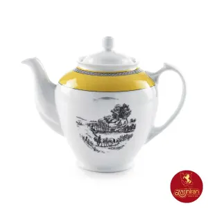 قوری هیئتی چینی زرین طرح ویلیج 2000 سی سی