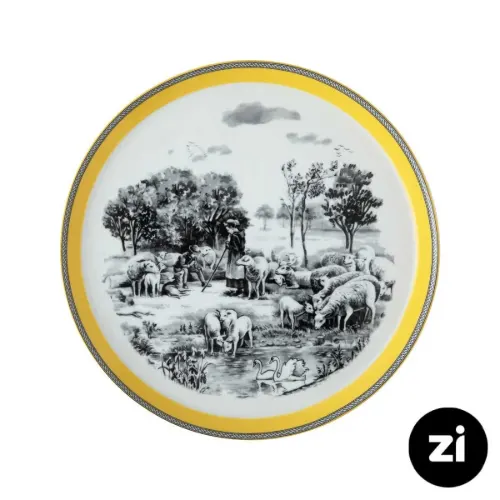بشقاب تخت چینی زرین Zi فرم اس ویلیج سایز 27