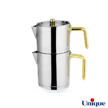 کتری و قوری 2 لیتر استیل کلاسیک یونیک کد UN-7264
