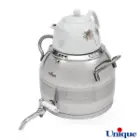 کتری استیل 5 لیتر و قوری چینی یونیک طرح ترک UN-7293 دسته استیل