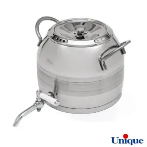 کتری استیل 5 لیتر و قوری چینی یونیک طرح ترک UN-7293 دسته استیل