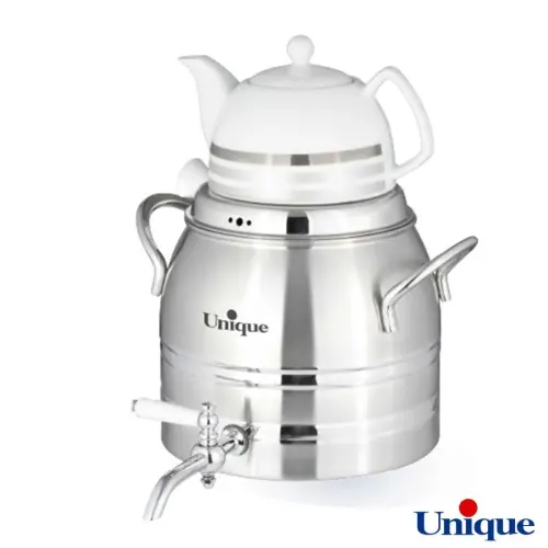 کتری و قوری یونیک استیل شیر دار 6 لیتر UN-7220 دسته استیل