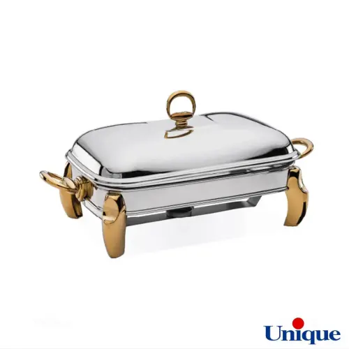 سوفله خوری یونیک مستطیل بزرگ پافیلی طلایی UN-3102