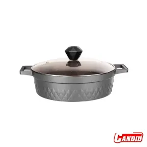تابه گرانیتی دو دسته کاندید اونیکس مشکی سایز 28