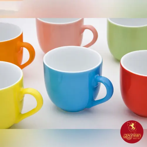 سرویس 12 پارچه قهوه خوری چینی زرین ایتالیا اف طرح پسته