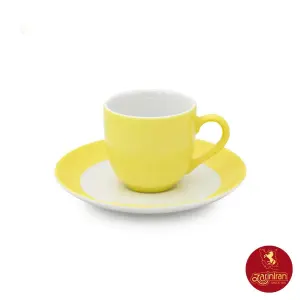 فنجان و نعلبکی قهوه خوری چینی زرین ایتالیا اف طرح آفتاب 2 پارچه