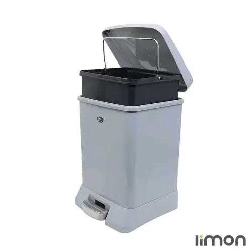 قیمت سطل زباله با آرام بند 12 لیتری چهارگوش لیمون 1628