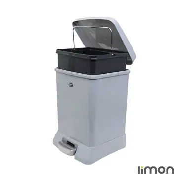 سطل زباله با آرام بند 12 لیتری چهارگوش لیمون 1628