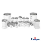 قیمت و خرید سرویس 18 پارچه کمر باریک خطی سفید استیل یونیک
