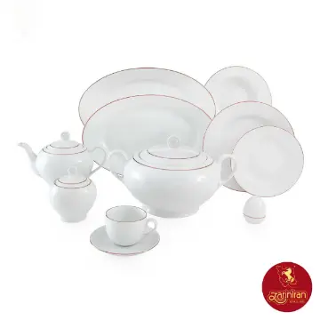 سرویس چینی زرین ایتالیا اف طرح زرین رزگلد 12 نفره 102 پارچه