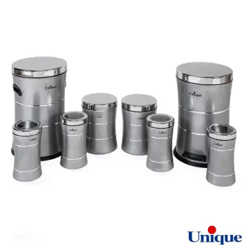 سرویس 8 پارچه کمرباریک استیل با خط نقره ای یونیک UN-4588