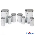 سرویس 8 پارچه کمرباریک خطی سفید درب استیل یونیک UN-4592
