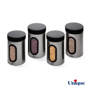 ظرف حبوبات  1.8 پنجره دار استیل یونیک UN-5980