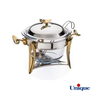 سوپ خوری یونیک پایه دار قایقی طلایی UN-3853