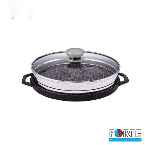 تابه چدنی گرد استیک پز گریل دار فورته سایز 30