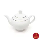 قوری چینی زرین ایتالیا اف 6 طرح زرین لب طلایی
