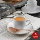 فنجان و نعلبکی قهوه خوری ایتالیا اف چینی زرین طرح زرین رزگلد سایز 6