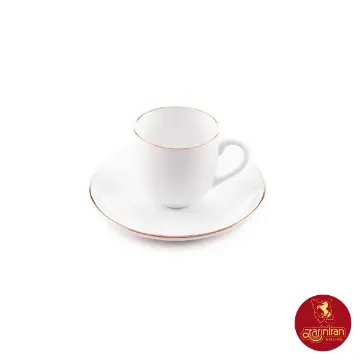 فنجان و نعلبکی قهوه خوری ایتالیا اف چینی زرین طرح زرین رزگلد سایز 6