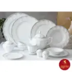 سرویس چینی زرین نئوکلاسیک النور پلاتینی 80 پارچه