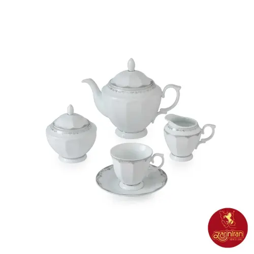 سرویس چینی زرین نئوکلاسیک النور پلاتینی 80 پارچه