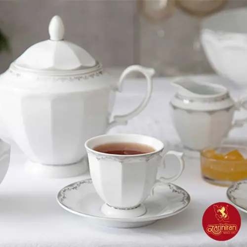 سرویس چینی زرین نئوکلاسیک النور پلاتینی 80 پارچه