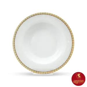 بشقاب گود چینی زرین ایتالیا اف طرح ریوا طلایی سایز 22