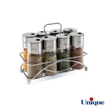 ست جا ادویه ای استیل یونیک مستطیل 8 تایی UN-1624