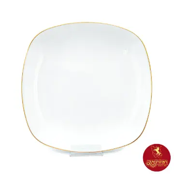 نمایش جزئیات برای بشقاب تخت کواترو طرح زرین لب طلایی سایز 26 بشقاب کواترو چینی زرین