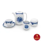 سرویس چای خوری چینی زرین کواترو فلورانس سرمه ای 17 پارچه