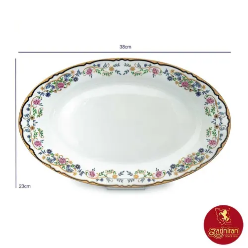 دیس چینی زرین ایتالیا اف طرح گلستان سایز 38
