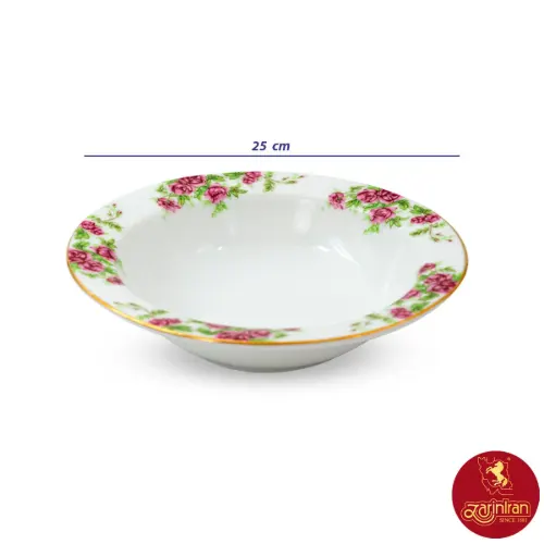 سالادخوری بزرگ چینی زرین ایتالیا اف طرح بیدگل سایز 25