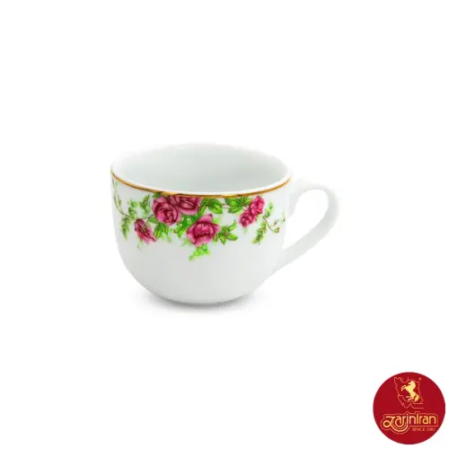 فنجان چای خوری چینی زرین ایتالیا اف بیدگل سایز 8