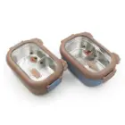 ظرف غذای خرسی ML-6261 استیل دو خانه 800 میلی لیتر