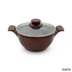قابلمه گرانیتی فورته سایز 24 اسکار پلاس بادمجانی