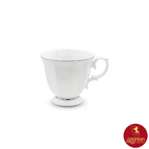 فنجان چای خوری چینی زرین نئوکلاسیک طرح دلسا سایز 8