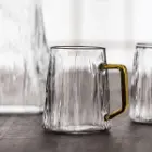 لیوان دسته رنگی پیرکس شیار دار 450 میل