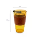 لیوان اسموتی چرمی گوزن نی دار 450 میلی لیتر