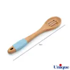قاشق و کفگیر یونیک چوبی دسته سیلیکون UN-1110