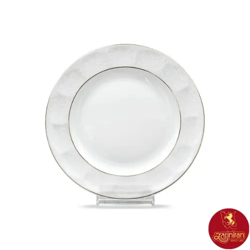 بشقاب میوه خوری دلسا نئوکلاسیک چینی زرین سایز 19 تخت
