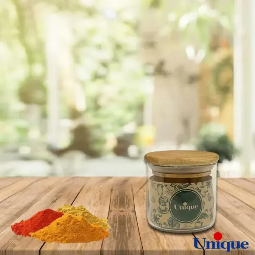 ظرف ادویه یونیک درب چوبی UN-1302