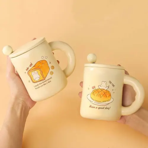 ماگ سرامیکی BAKE YOUR DAY درب دار همراه با قاشق
