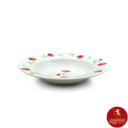 بشقاب خورش خوری پینک رز ایتالیا اف چینی زرین سایز 22