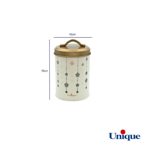 سرویس 12 پارچه فانتزی کرم ستاره آویز درب طلایی یونیک UN-8027