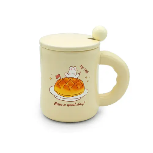 ماگ سرامیکی BAKE YOUR DAY درب دار همراه با قاشق