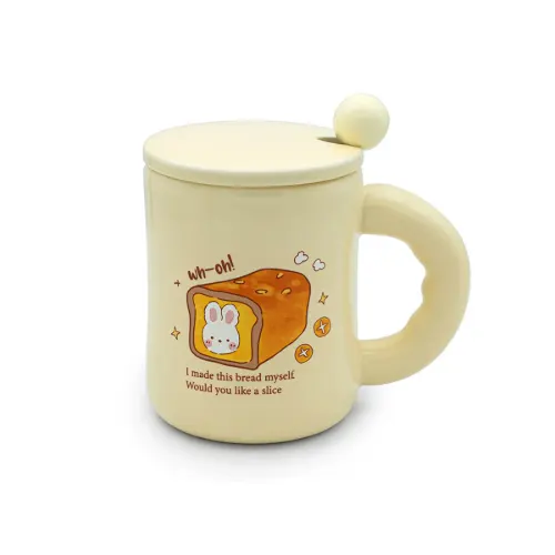 ماگ سرامیکی BAKE YOUR DAY درب دار همراه با قاشق