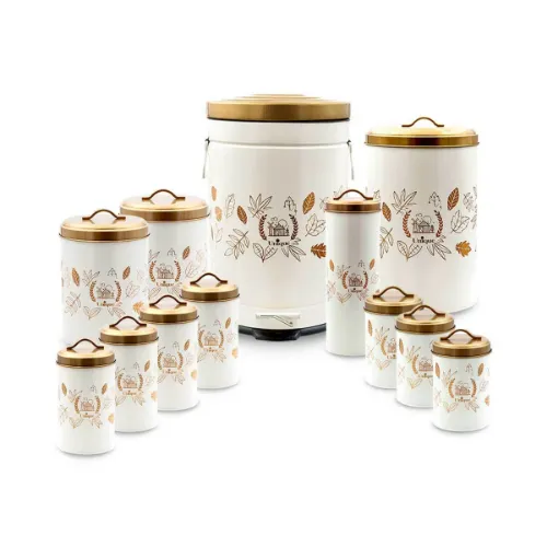 سرویس 12 پارچه فانتزی پاییز درب طلایی یونیک UN-8035