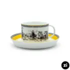 فنجان و نعلبکی چای خوری چینی زرین ZI فرم اس ویلیج 2 پارچه