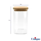 بانکه شیشه ای 17 سانتیمتر مربع درب چوبی یونیک UN-1762