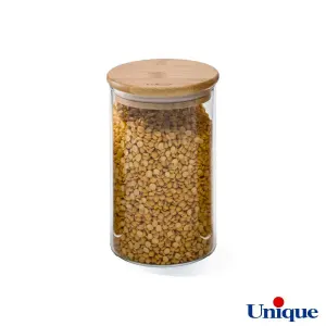 بانکه شیشه ای 15 سانتیمتر مربع درب چوبی یونیک UN-1748