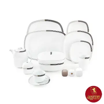 سرویس چینی زرین کواترو طرح وگاس اوریت 12 نفره 98 پارچه